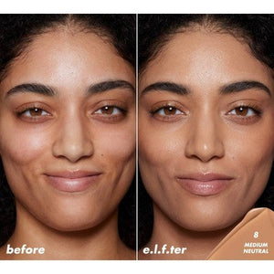 e.l.f. Halo Glow Skin Tint Foundation Mineral SPF 50 8 Medium Neutral 1 fl oz - Imperfect Box