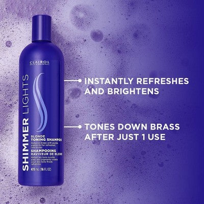 Clairol Professional Shimmer Lights Blonde Toning Shampoo 16 fl oz