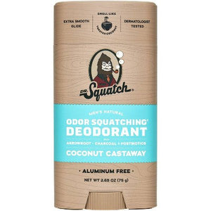 DR. SQUATCH Men's Natural Solid Deodorant Coconut Castaway Aluminum-Free 2.65oz - Imperfect Container