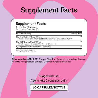 Lemme Debloat Daily Digestive Capsules 60ct