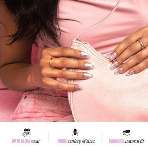 Kiss Glam Embellished Press-On Fake Nails Medium Coffin Dusk Mirage 35ct - Imperfect Box