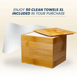 Clean Skin Club Clean Towels XL Original + Bamboo Container Cover 50ct