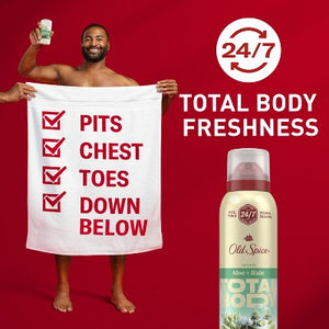 Old Spice Whole Body Deodorant Spray Aloe and Rain 3.5oz - Missing Lid