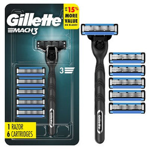 Gillette-Mach3-Value-Pack-Razor-Handle-+-6-Blade-Refills-Imperfect-Box-Razors-&-Razor-Blades