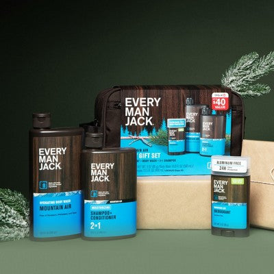 Every Man Jack Mountain Air Holiday Body Dopp Bag Gift Set 3ct - Imperfect Box