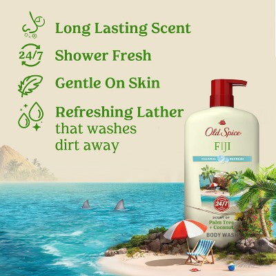 Old Spice Men's Body Wash Fresh Tropical Scent 30 fl oz - Imperfect Container