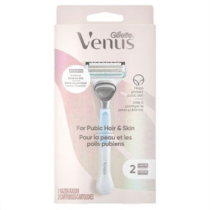 Venus for Pubic Hair & Skin Women's Razor + 2 Razor Blade Refills