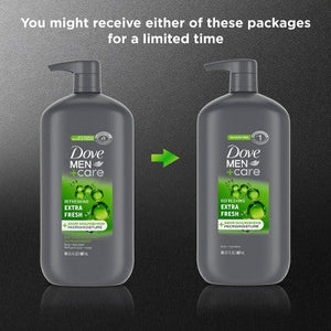 Dove Men+Care Extra Fresh Refreshing Body & Face Wash Pump 30 fl oz