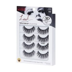 KISS Products Lash Couture 3D Push-Up False Eyelashes Babydoll 4ct