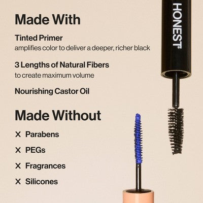 Honest Beauty Extreme Volume Mascara + Bold Lash Primer Black 0.27 fl oz - Imperfect Box