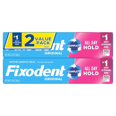 Fixodent Complete Original Denture Adhesive Cream 2.4oz 2-Pack Imperfect Box