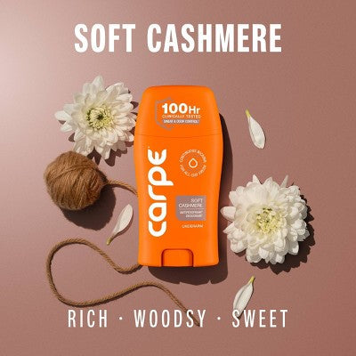Carpe Women's 100H Sweat & Odor Control Deodorant Soft Cashmere 1.76oz - New