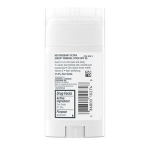 Neutrogena Mineral Ultra Sheer Face and Body Sunscreen Stick SPF 50 1.5oz - Imperfect Container