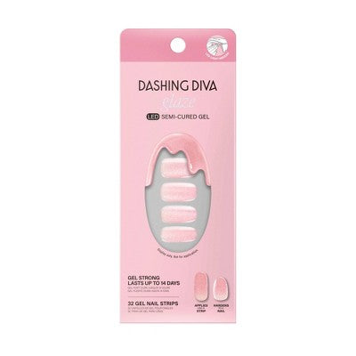 Dashing Diva Glaze Semi-Cured Gel Nail Polish Strips Ballerina Blush 32ct