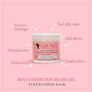 Camille Rose Mint Condition Nourishing Braiding Hair Gel 12oz - Imperfect Container