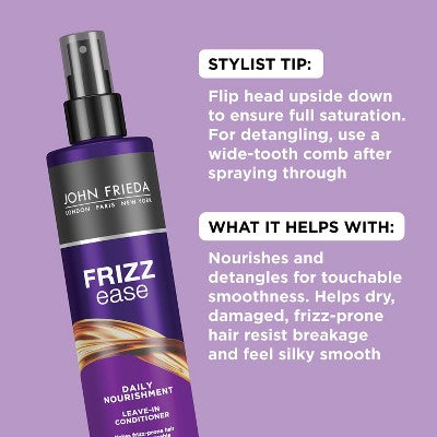John Frieda Frizz Ease Daily Nourishment Leave-In Conditioner Spray 8 fl oz - Imperfect Container