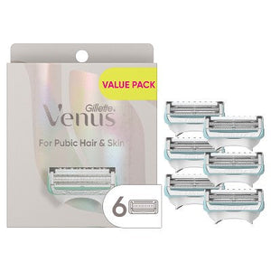 Venus for Pubic Hair & Skin Women's Razor Blade Refills 6ct