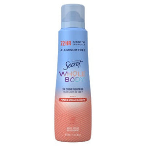 Secret Whole Body Deodorant Spray Peach & Vanilla 3.5oz - Missing Lid