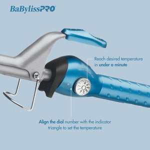 BaBylissPRO Nano Titanium 1.5" Spring Curling Iron Blue - Imperfect Box
