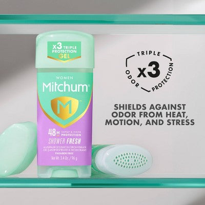 Mitchum Triple Odor Defense Gel Deodorant Shower Fresh 3.4oz 2-Pack