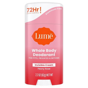 Lume Whole Body Women's Invisible Cream Stick Deodorant Peony Rose Scent 2.2oz - Imperfect Container