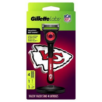Gillette Labs NFL Chiefs Edition Shaving Razor with 4 Refills and Magnetic Stand