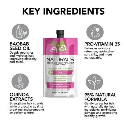 Splat Semi-Permanent Hair Color Naturals Pink 6 fl oz