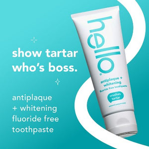 hello Antiplaque and Whitening Fluoride Free Toothpaste Natural Peppermint 5oz/2pk - Missing Box