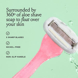 Billie Handle with Magnetic Holder Women 5 Blade Refills Reusable Razor