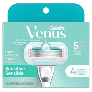 Venus Deluxe Smooth Sensitive Women Razor Blade Refills 4ct