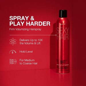 Sexy Hair Spray and Play Harder Hairspray 10oz - Imperfect Container