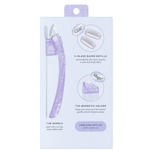 Billie Women's Sparkle Razor Kit with 1 Handle, Magnetic Holder & 2 Blade Refills