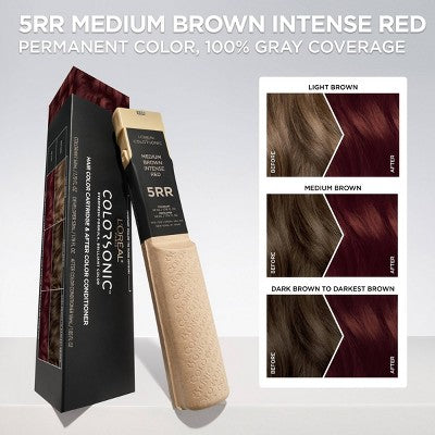 L'Oreal Paris Colorsonic Permanent Hair Color Cartridge Medium Brown Intense Red 5 RR - Imperfect Box
