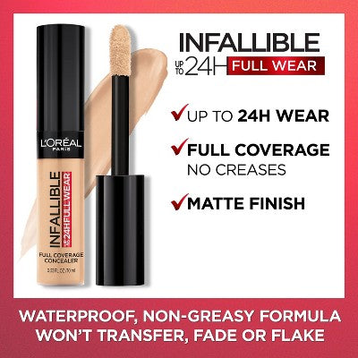 L'Oreal Paris Infallible Full Wear Waterproof Concealer 340 Fawn 0.33 fl oz - Imperfect Container