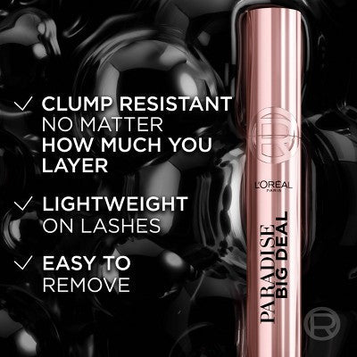 L'Oreal Paris Paradise Big Deal Volumizing and Lengthening Mascara Washable Black 0.33 fl oz - Imperfect Box