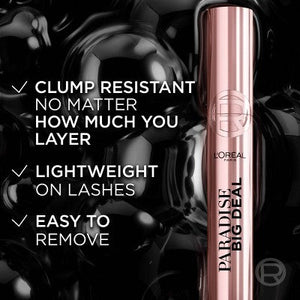 L'Oreal Paris Paradise Big Deal Volumizing and Lengthening Mascara Washable Black 0.33 fl oz - Imperfect Box