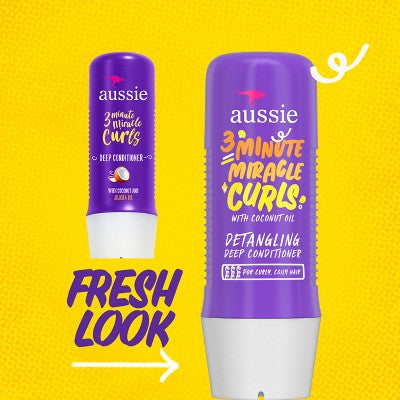 Aussie 3 Minutes Miracle Curls Detangling Deep Conditioner 8 fl oz