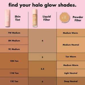 e.l.f. Halo Glow Skin Tint Light Coverage Foundation SPF 50 7 Medium Warm