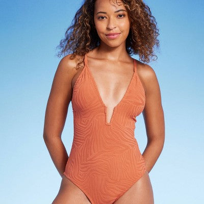 Women's Jacquard Rectangle Wire One Piece Swimsuit - Shade & Shore