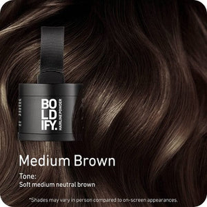 Boldify Root Touch Up Powder with Brush Covers Grays Medium Brown