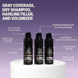 No Gray Quick 4-IN-1 Root Touch Up Powder Light to Medium Brown 0.5oz - Imperfect Box
