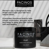 Pacinos Matte Clay 4oz - Strong Hold Texturizing Hair Clay