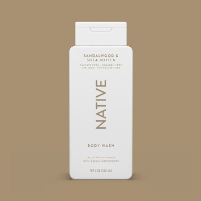 Native Body Wash for Men & Women Sandalwood & Shea Butter 18 fl oz