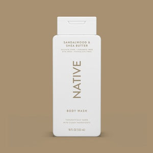 Native Body Wash for Men & Women Sandalwood & Shea Butter 18 fl oz