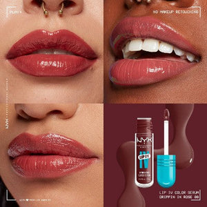 NYX Professional Makeup Lip IV Hydrating Lip Gloss Stain Drippin in Rose 0.16 fl oz - New