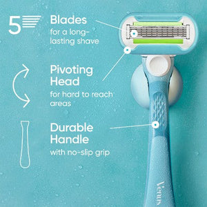 Venus Extra Smooth Pink Women's Razor + 2 Razor Blade Refills