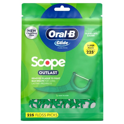 Oral-B Glide with Scope Outlast Dental Floss Picks Mint 225ct