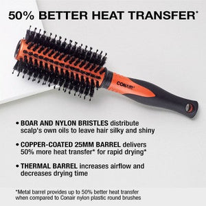 Conair Copper Pro Porcupine Round Hair Brush Small Barrel All Hair - Imperfect Container