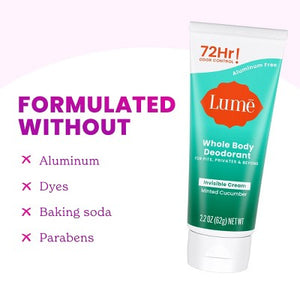 Lume Cream Deodorant Tube Minted Cucumber 2.2oz