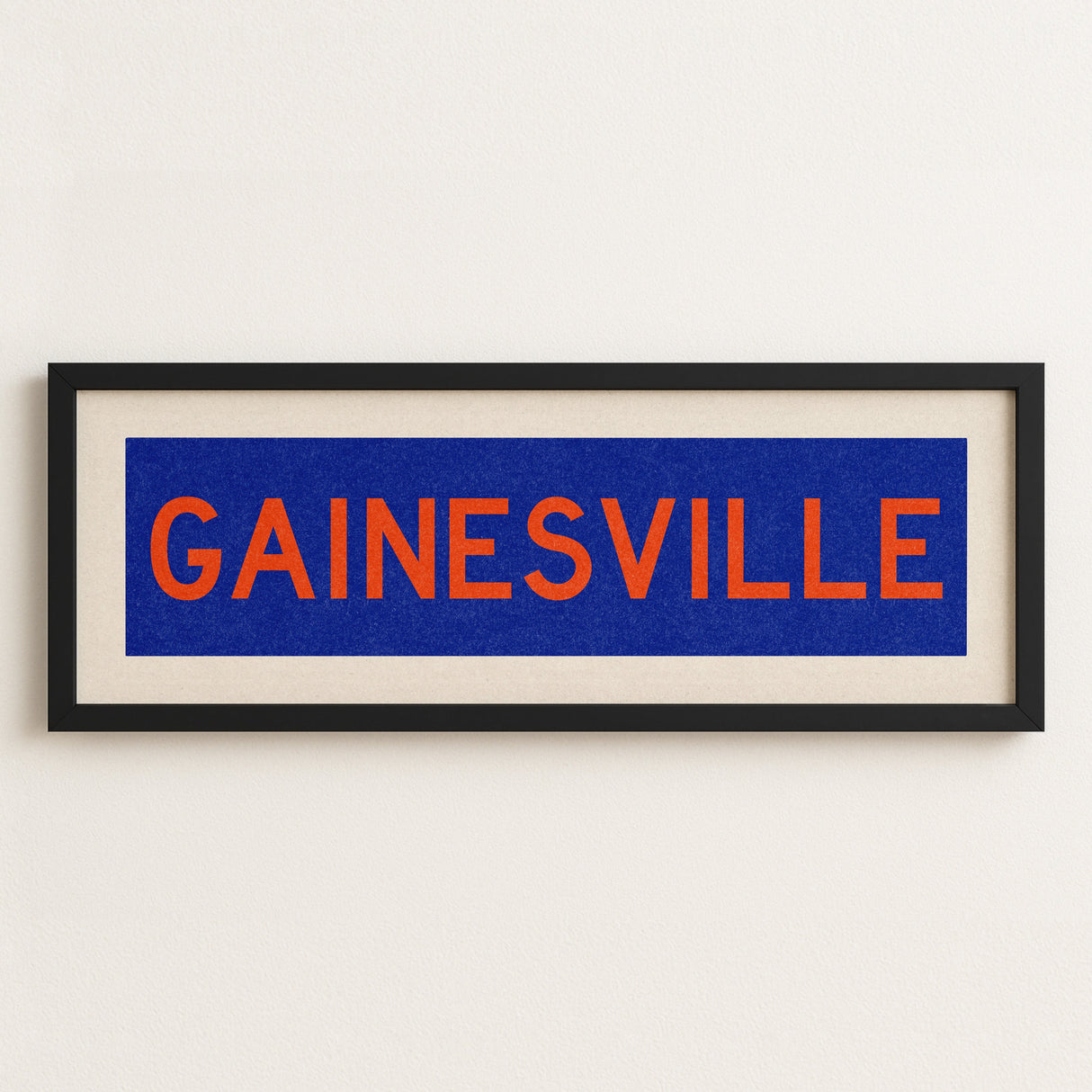 Framed Gainesville Blue Bus Scroll